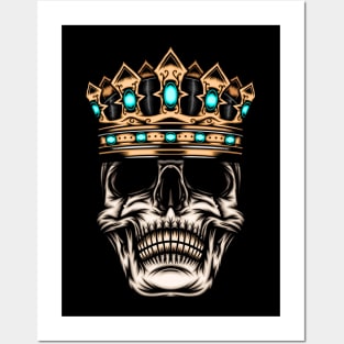 King skull illustration Posters and Art